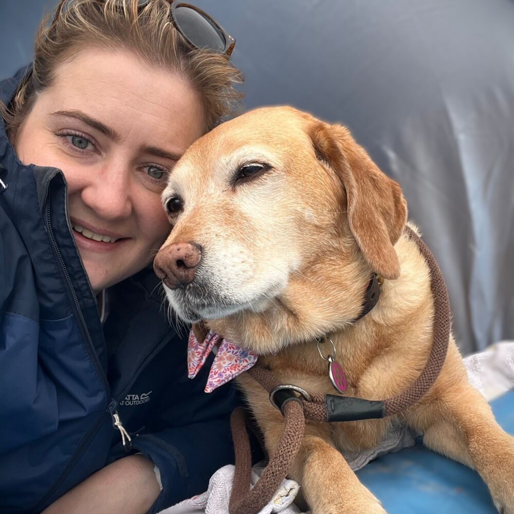 Vet Amy Jennings with her dog