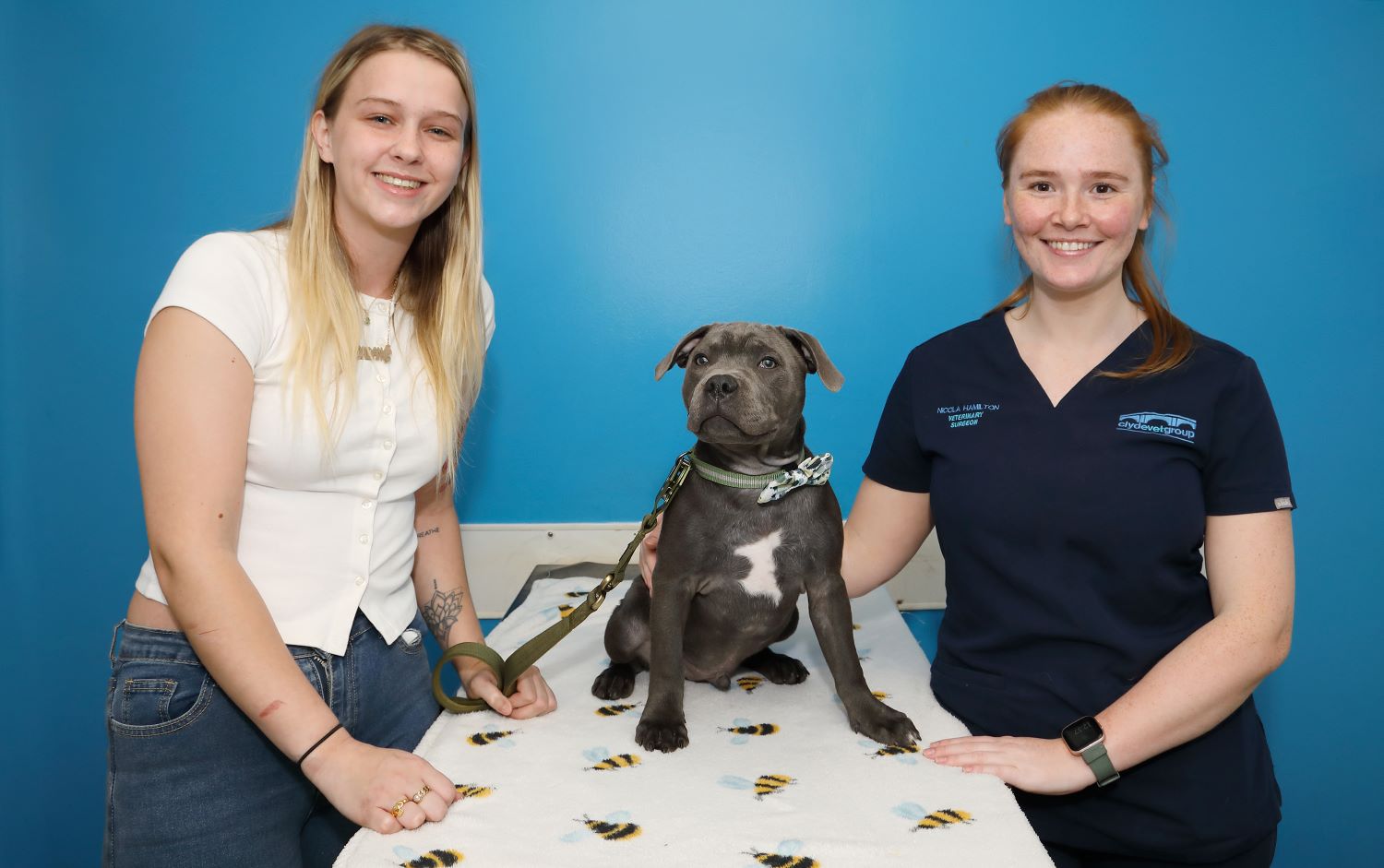 Vet practice worth its weight in gold after saving Staffie pup that swallowed earring